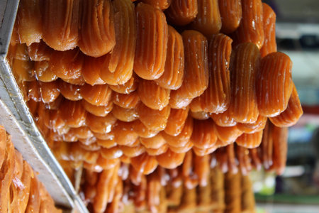 Traditional Oriental sweet pastry with honey.の写真素材