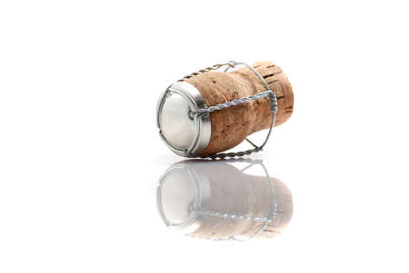 Champagne cork on whiteの写真素材