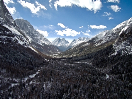 Shuangqiao Valley, Sichuan, China (taken from drone)