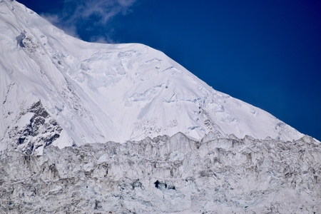 Glacier No. 1 in Hailuogou valley with Mt. Gongga in the background, Sichuan, China