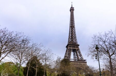 Beautiful metal eiffel tower is the main attraction of Paris.の写真素材
