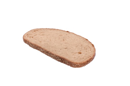 A piece of gray bread isolated on white background.