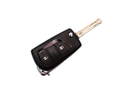 Car key with buttons isolated on white background.の写真素材
