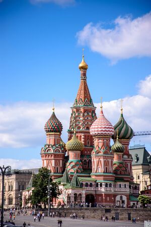 St Basil's cathedral on Red Square, Moscow, Russia.のeditorial素材