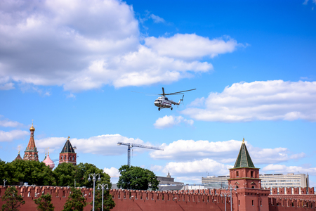 The helicopter of the Kremlin, takes off the territory of the Kremlinの写真素材