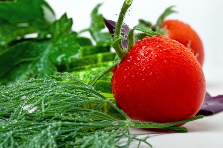 Fresh and juicy vegetables isolatedの写真素材