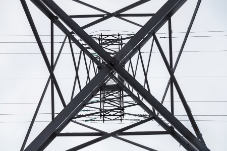 Reliance power line, bottom view, constructivist backgroundの写真素材