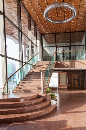 Interior of modern marble staircase in a public buildingのeditorial素材