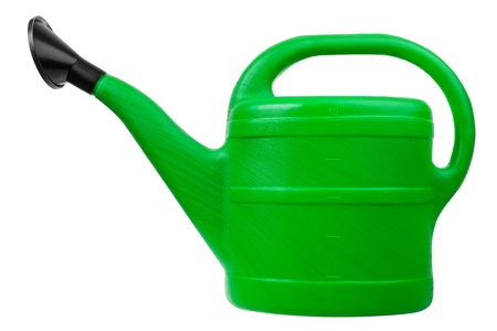 Garden watering can isolated on white backgroundの写真素材