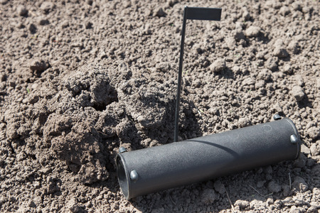 Mole trap device for killing digging rodentsの写真素材