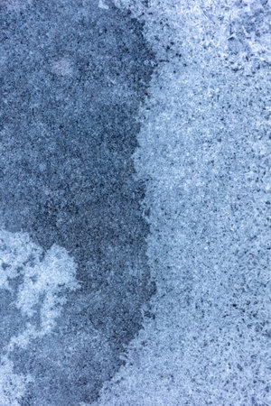 Texture ice surface of a mountain river close upの写真素材