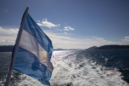 Flag on the boatの写真素材