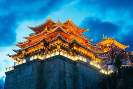 Buddhist temple in Zhongdian ShangriLa Chinaの写真素材