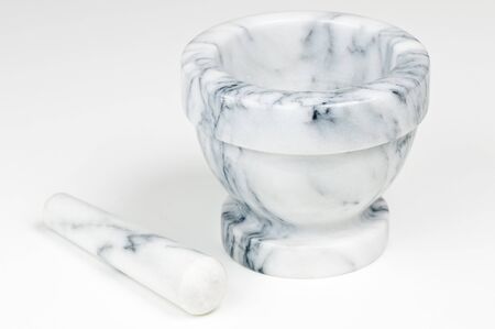 Marble mortar and pestleの写真素材