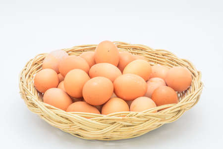 Eggs in a basketの写真素材