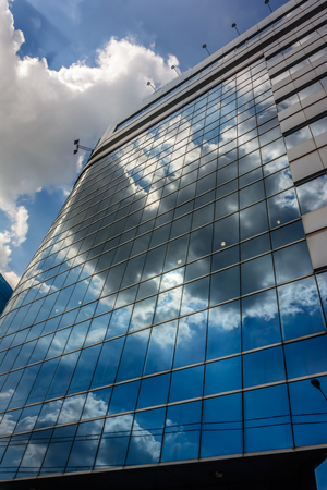 Modern building reflectionの写真素材