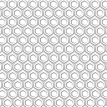 Black and white honeycomb pattern. Hexagon tile texture. Geometric pattern backgroundのイラスト素材
