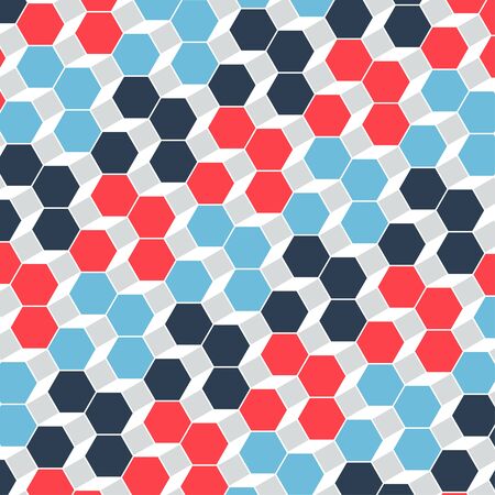 Colorful hexagon pattern background. Square shape pattern. Vector geometric repeat pattern.のイラスト素材