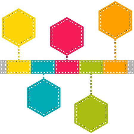 Flat design hexagon infographic. Hexagon part infographic element.のイラスト素材