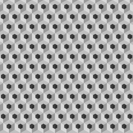 Black and white hexagon pattern background. Geometric vector background.のイラスト素材