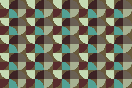 Vintage color quarter circle pattern background. Seamless vector pattern. Geometric shape vector.のイラスト素材