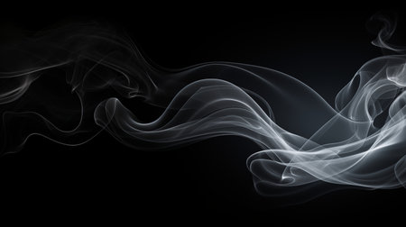 Ethereal Whispers: Smoke on a Black Background. AI Generated.の素材