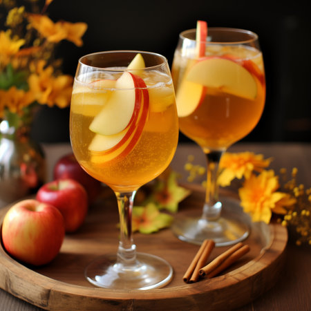 Fall Bliss: Sparkling Apple Cider Sangria. AI Generated.の素材