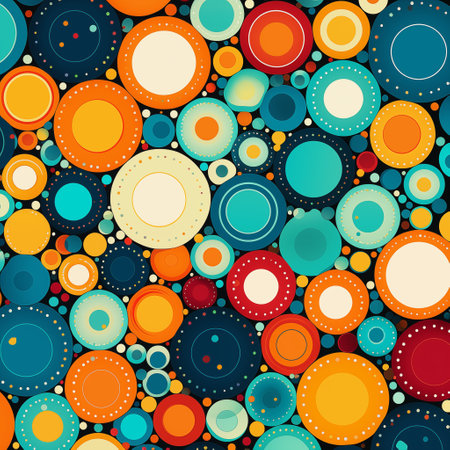 Vibrant Circle Infusion: A Colorful Background Design. AI Generated.の素材