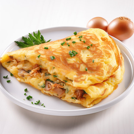 Crispy Omelet Delight. AI Generated.の素材