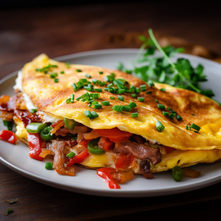 Golden Fried Omelet Perfection. AI Generated.の素材