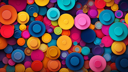 Whirlwind of Hues: Captivating Circle Pattern in a Background Design. AI Generated.の素材