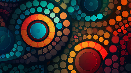 Kaleidoscopic Elegance: Mesmerizing Circles in a Colorful Pattern. AI Generated.の素材