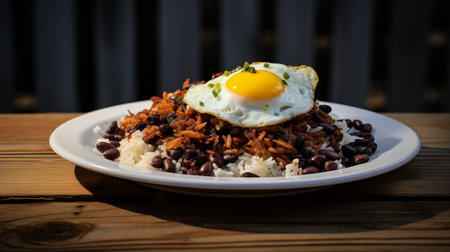 Savoring Gallo Pinto: A Taste of Nicaragua. AI Generated.の素材