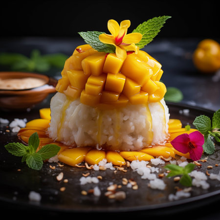 Thai Mango Sticky Rice Delight. AI Generated.の素材
