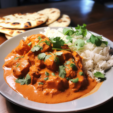 Authentic Flavors: Chicken Tikka Masala from the Streets of India. AI Generated.の素材