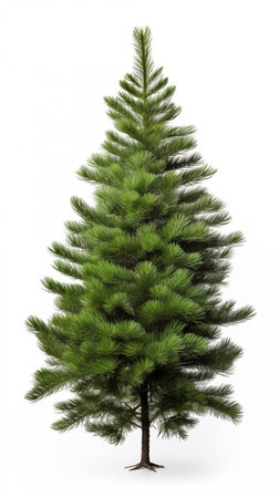 "Isolated Christmas Tree on White Background. AI Generated.の素材