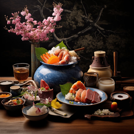 Harmony on the Plate: Nikkei Cuisine's Unique Blend of Japanese and Peruvian Ingredients. AI Generatedの素材