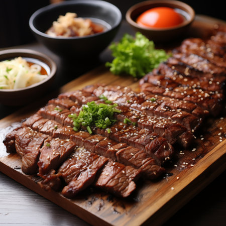 Mouthwatering Mastery: The Art of Grilling Beef Tongue. AI Generated.の素材