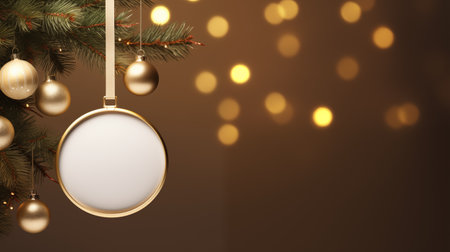 Where Tradition Meets Modernity: A Disk Ornament Embraces the Christmas Spirit with a Touch of Chic. AI Illustrationの素材