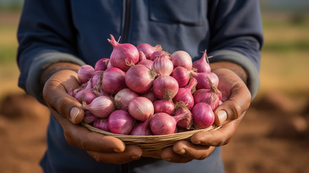 Whispers of Tradition and Gratitude: Onions Echo Stories of Family and Farmland. AI Illustrationの素材