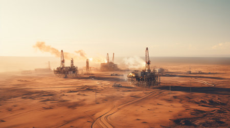 Silent Sentinels: Guardians of an arid fortune. AI-generatedの素材