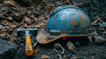 The Language of Labor: Tools Speak Volumes, Worker's Posture Writes a Chapter. AI-generatedの素材