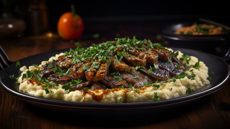 A Culinary Legacy: Creamy Eggplant Puree, A Taste of Bursa's Ottoman Past. AI-generatedの素材