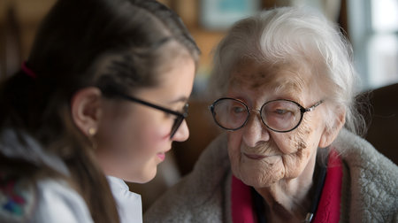 Silver Linings: A Celebration of Kindness in Geriatric Care. AI-generatedの素材