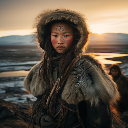 Enduring Spirit: Celebrating the rich heritage of Siberia's native peoples. AI-generatedの素材
