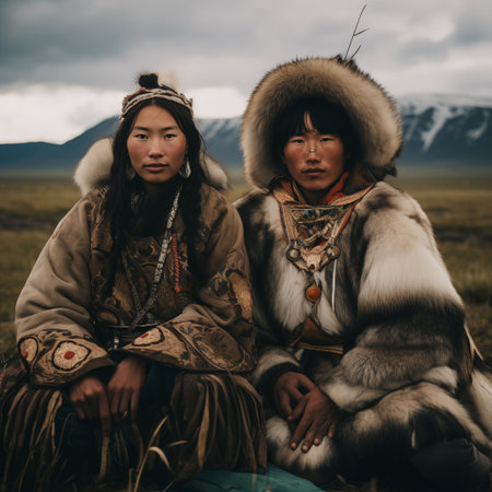 Beyond the Steppes: Exploring the customs and rituals of Siberia's indigenous groups. AI-generatedの素材