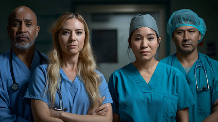 Vital Collaboration: Doctors and nurses in action, united in a mission to heal. AI-generatedの素材