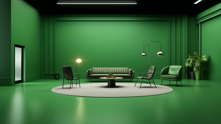 State-of-the-art studio setup showcasing professional lighting and equipment for contemporary photography. AI-generatedの素材