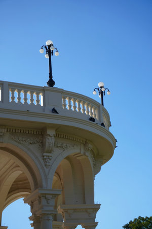 Lanterns on the top of a building in the park. Tigre Art Museumの写真素材