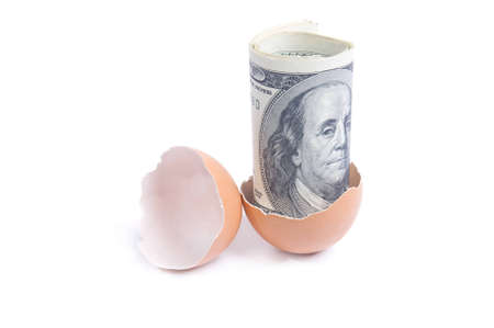 Roll Of Dollars In a Egg